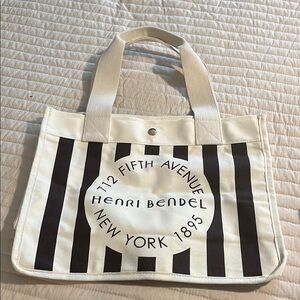 Henri Bendel Black and White Canvas Tote